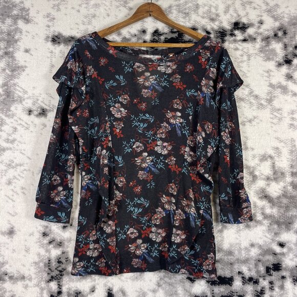 Free People Dock Street Top Womens Size Extra Small Floral‎ Hippie Peasant - Picture 1 of 10